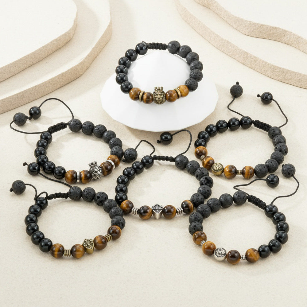 Beaded Retro Bracelets For Men In Gold And Silver, Stylish And Unique Accessories