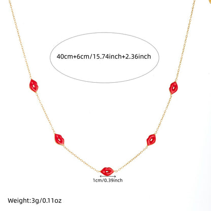 Golden Jewelry Set Featuring Lips Pattern, Stylish And Elegant Design For Special Occasions