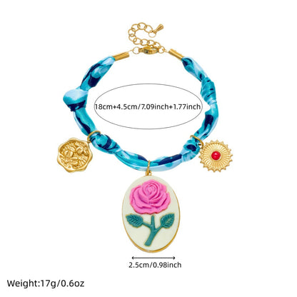 Blue Tie Dye Jewelry Set Featuring Cloth Material For Stylish And Unique Accessories