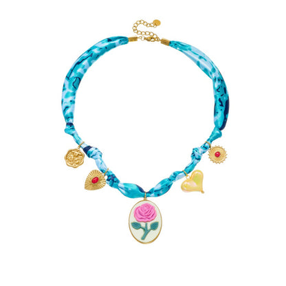 Blue Tie Dye Jewelry Set Featuring Cloth Material For Stylish And Unique Accessories