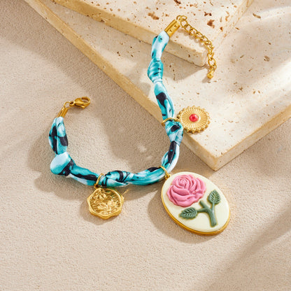 Blue Tie Dye Jewelry Set Featuring Cloth Material For Stylish And Unique Accessories