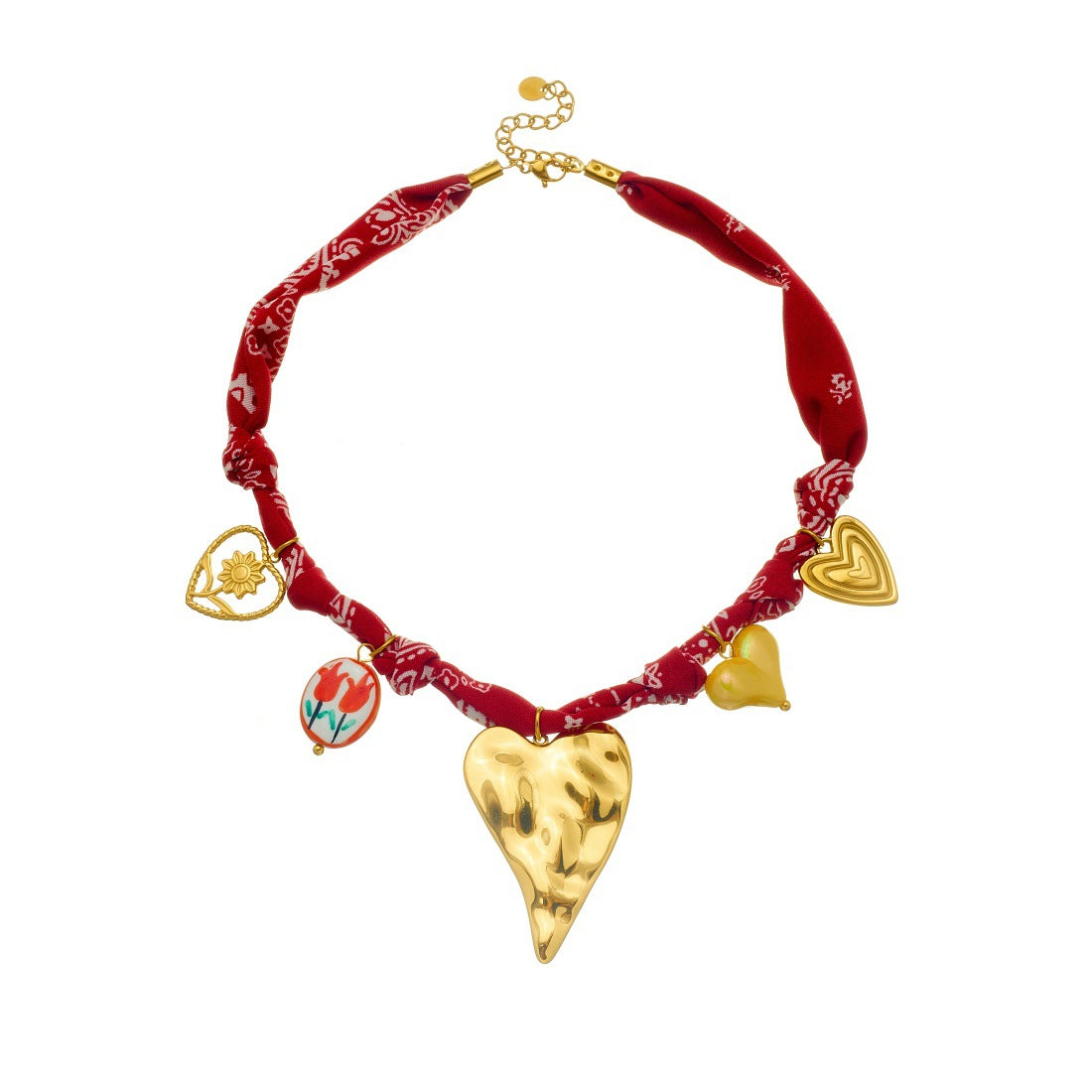 Bohemian Jewelry Set Featuring Heart Shape Pattern In Cloth Material