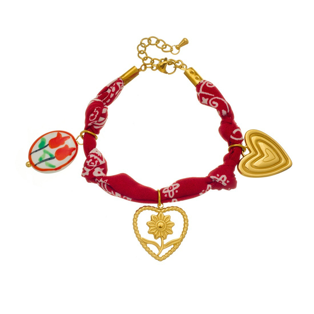 Bohemian Jewelry Set Featuring Heart Shape Pattern In Cloth Material