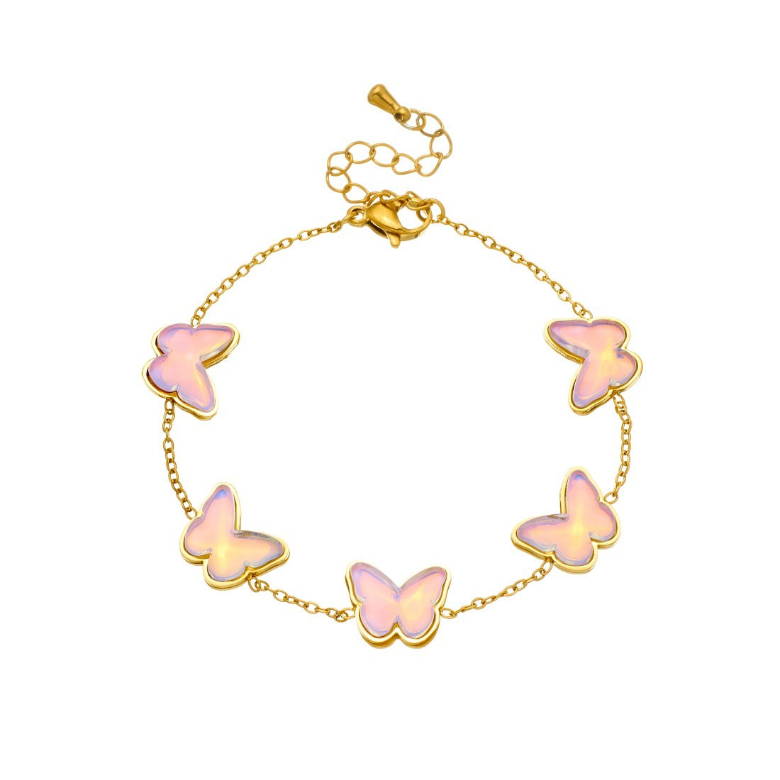 Pink Jewelry Set Featuring Elegant Butterfly Pattern For Stylish Wear