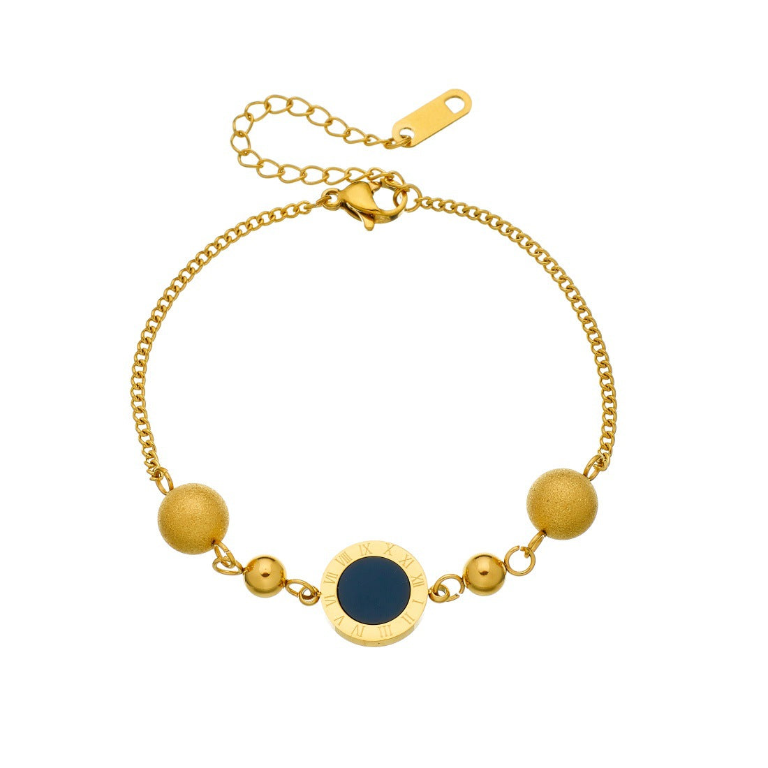Roman Numeral Bracelet For Elegant Style Featuring Durable 304 Stainless Steel In Golden Tone