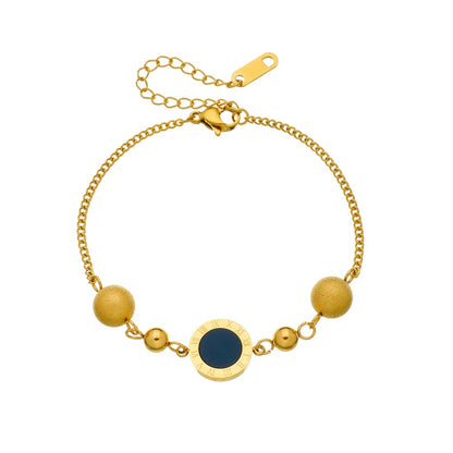 Roman Numeral Bracelet For Elegant Style Featuring Durable 304 Stainless Steel In Golden Tone
