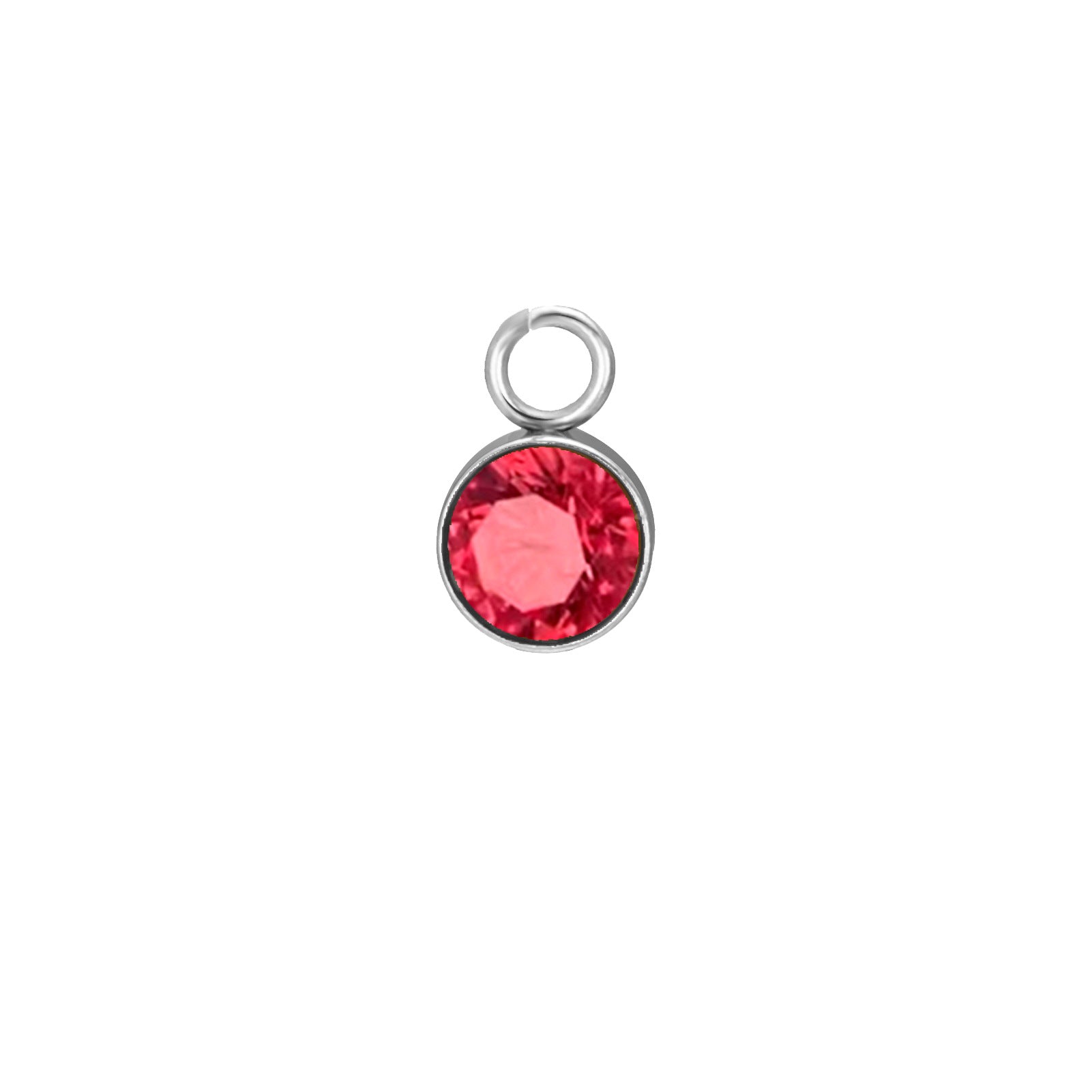 Stainless Steel Single Hole Birthstone Jewelry Accessories DIY Colorful Diamond Inlaid Necklace Bracelet Earrings Pendant