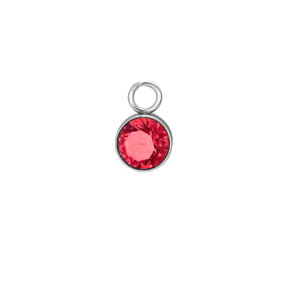 Stainless Steel Single Hole Birthstone Jewelry Accessories DIY Colorful Diamond Inlaid Necklace Bracelet Earrings Pendant
