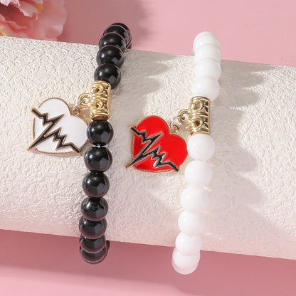 Women's Heart-shaped Oil Drop Bracelet Multifunctional Zinc Alloy Inlaid Diamond Metal Bracelet Couple Matching Jewelry