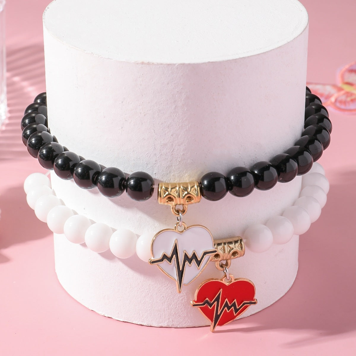 Women's Heart-shaped Oil Drop Bracelet Multifunctional Zinc Alloy Inlaid Diamond Metal Bracelet Couple Matching Jewelry