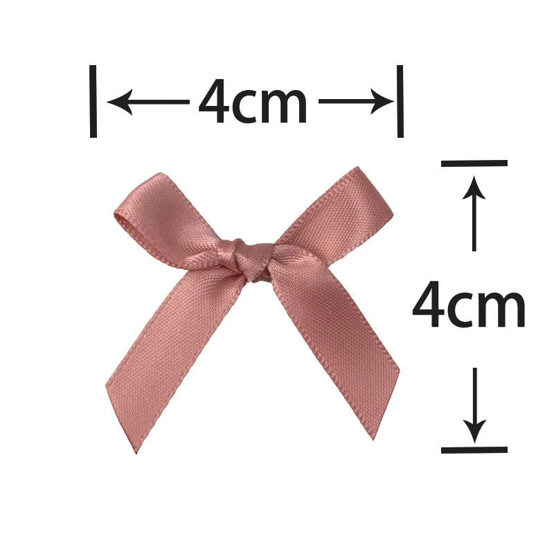 Fresh-Keeping Pink Satin Ribbon Bow Polyester Satin Ribbon Knot Flower DIY Handmade Decoration 50pcs/pack Poly Fiber Knot