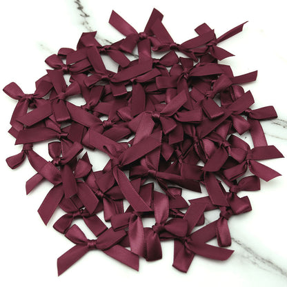 Fresh-Keeping Pink Satin Ribbon Bow Polyester Satin Ribbon Knot Flower DIY Handmade Decoration 50pcs/pack Poly Fiber Knot