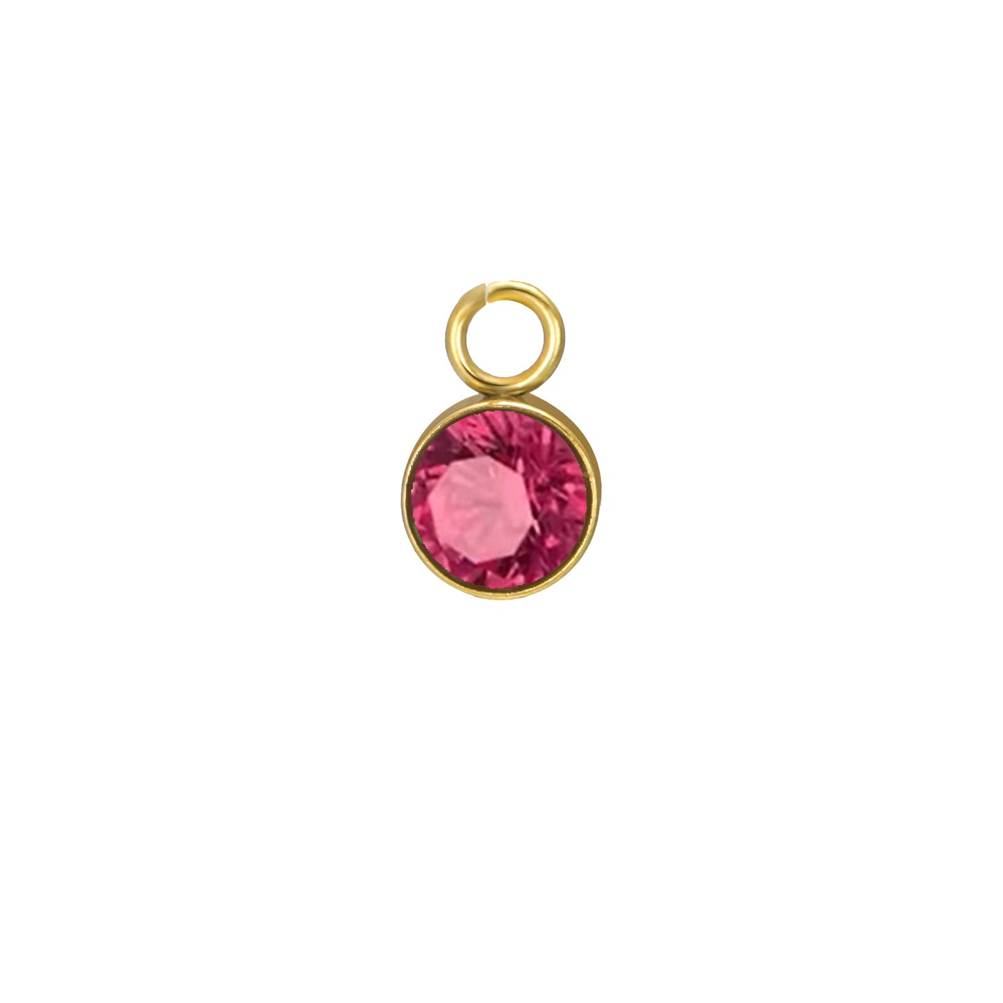 Stainless Steel Single Hole Birthstone Jewelry Accessories DIY Colorful Diamond Inlaid Necklace Bracelet Earrings Pendant