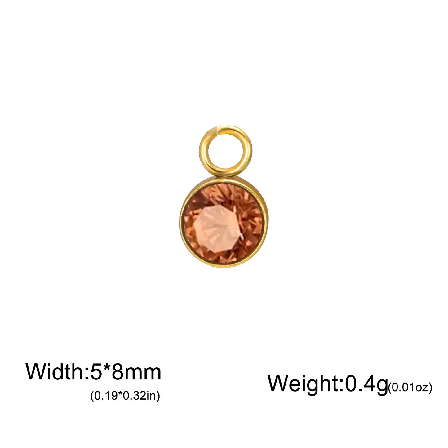 Stainless Steel Single Hole Birthstone Jewelry Accessories DIY Colorful Diamond Inlaid Necklace Bracelet Earrings Pendant