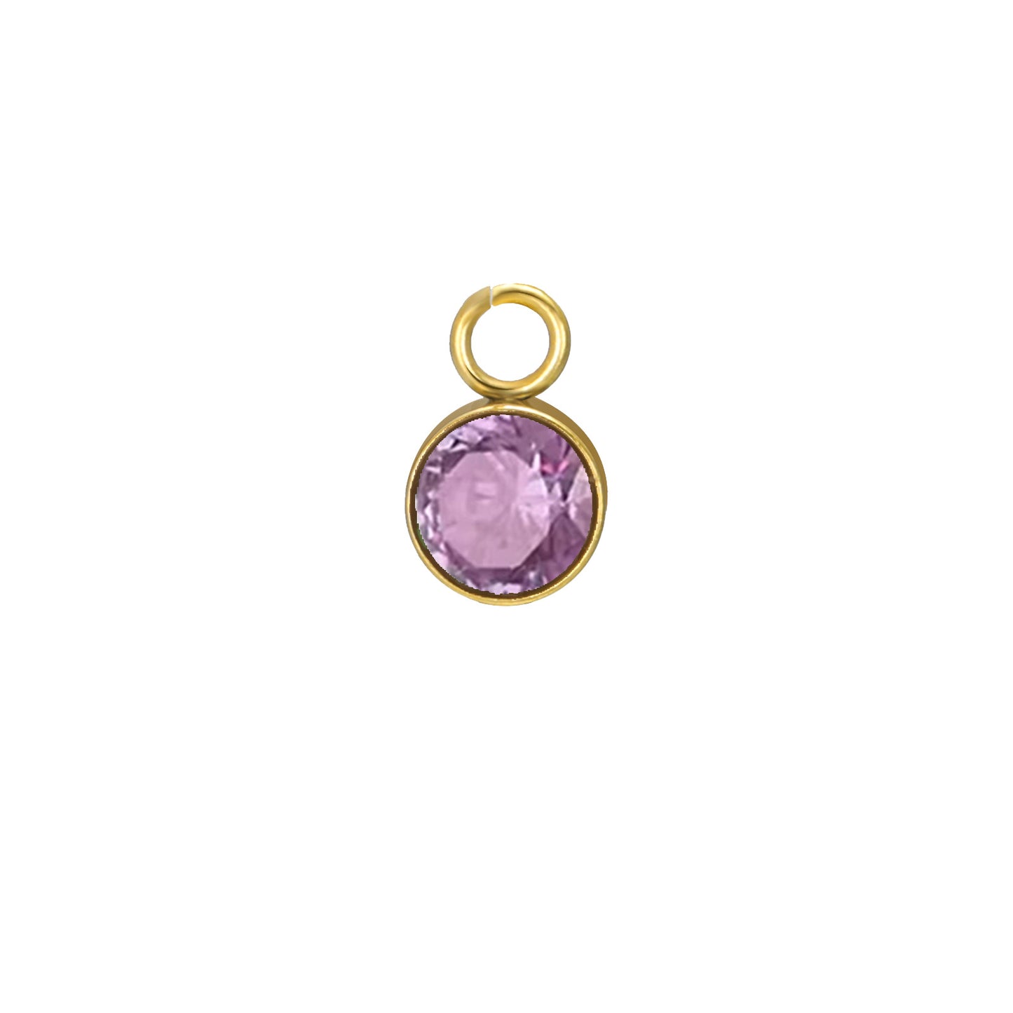 Stainless Steel Single Hole Birthstone Jewelry Accessories DIY Colorful Diamond Inlaid Necklace Bracelet Earrings Pendant