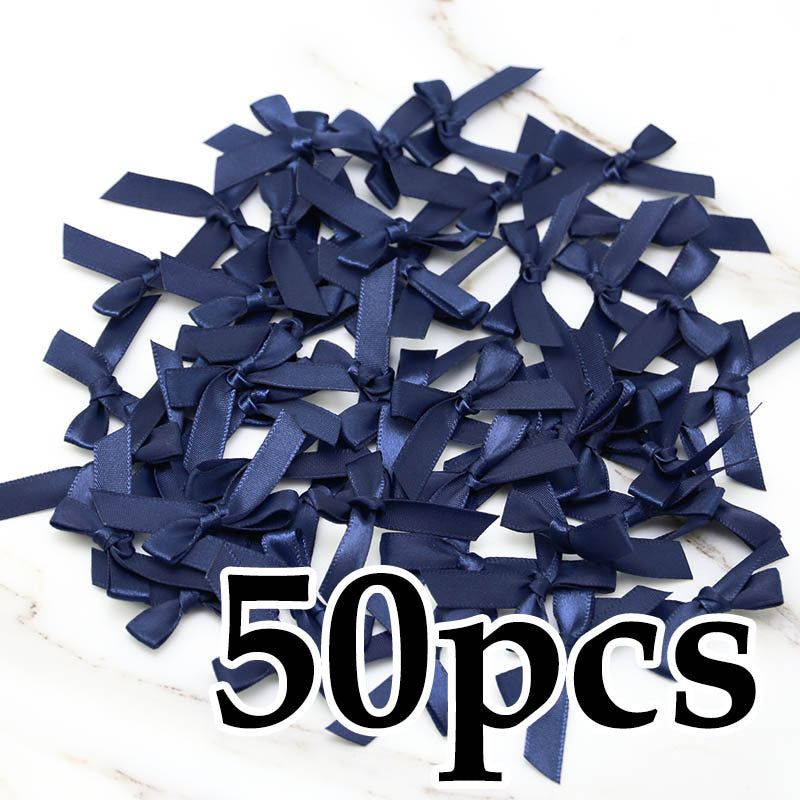 Fresh-Keeping Pink Satin Ribbon Bow Polyester Satin Ribbon Knot Flower DIY Handmade Decoration 50pcs/pack Poly Fiber Knot