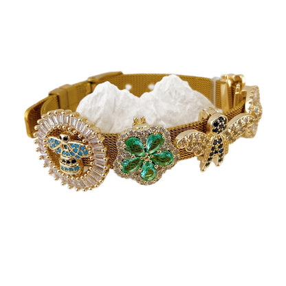 Copper Inlaid Zircon DIY Bracelet Accessories Wristband Free Combination Jewelry
