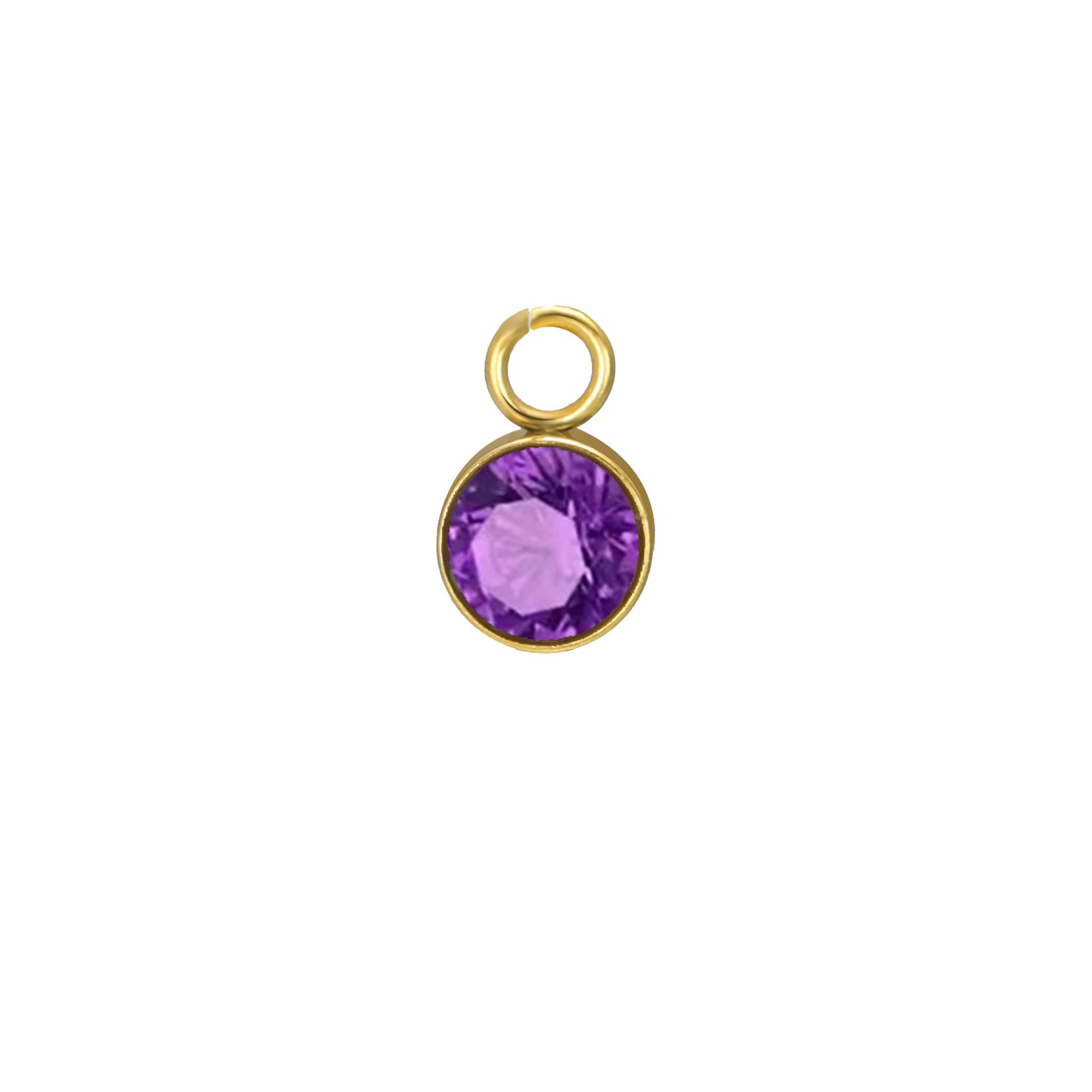 Stainless Steel Single Hole Birthstone Jewelry Accessories DIY Colorful Diamond Inlaid Necklace Bracelet Earrings Pendant