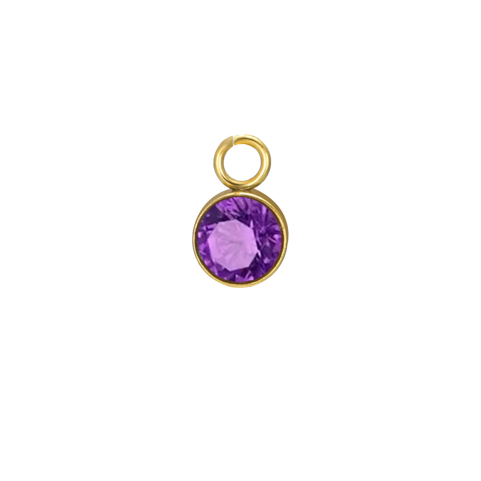 Stainless Steel Single Hole Birthstone Jewelry Accessories DIY Colorful Diamond Inlaid Necklace Bracelet Earrings Pendant