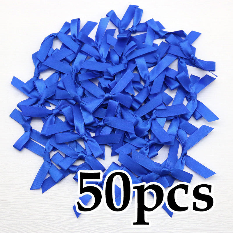 Fresh-Keeping Pink Satin Ribbon Bow Polyester Satin Ribbon Knot Flower DIY Handmade Decoration 50pcs/pack Poly Fiber Knot