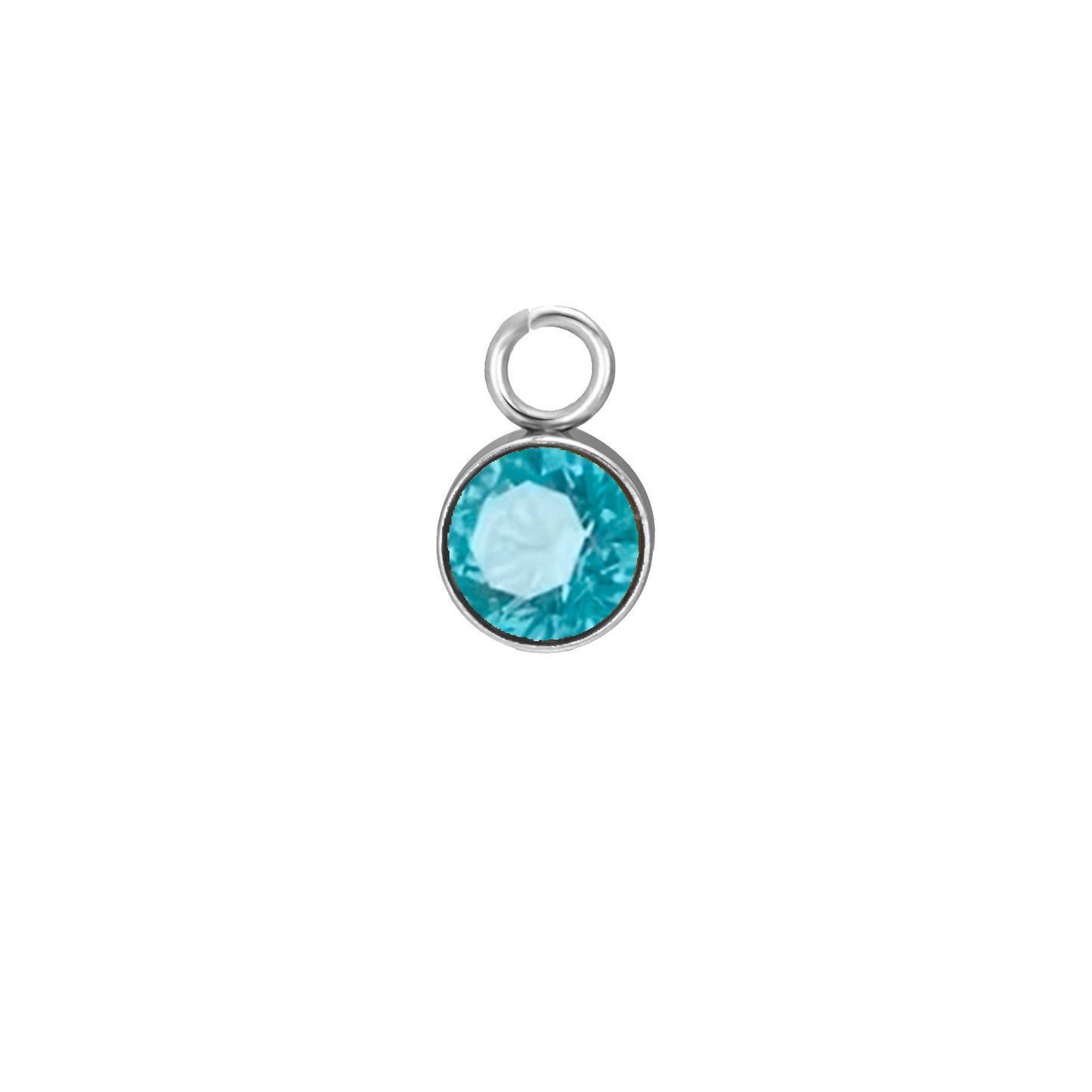 Stainless Steel Single Hole Birthstone Jewelry Accessories DIY Colorful Diamond Inlaid Necklace Bracelet Earrings Pendant