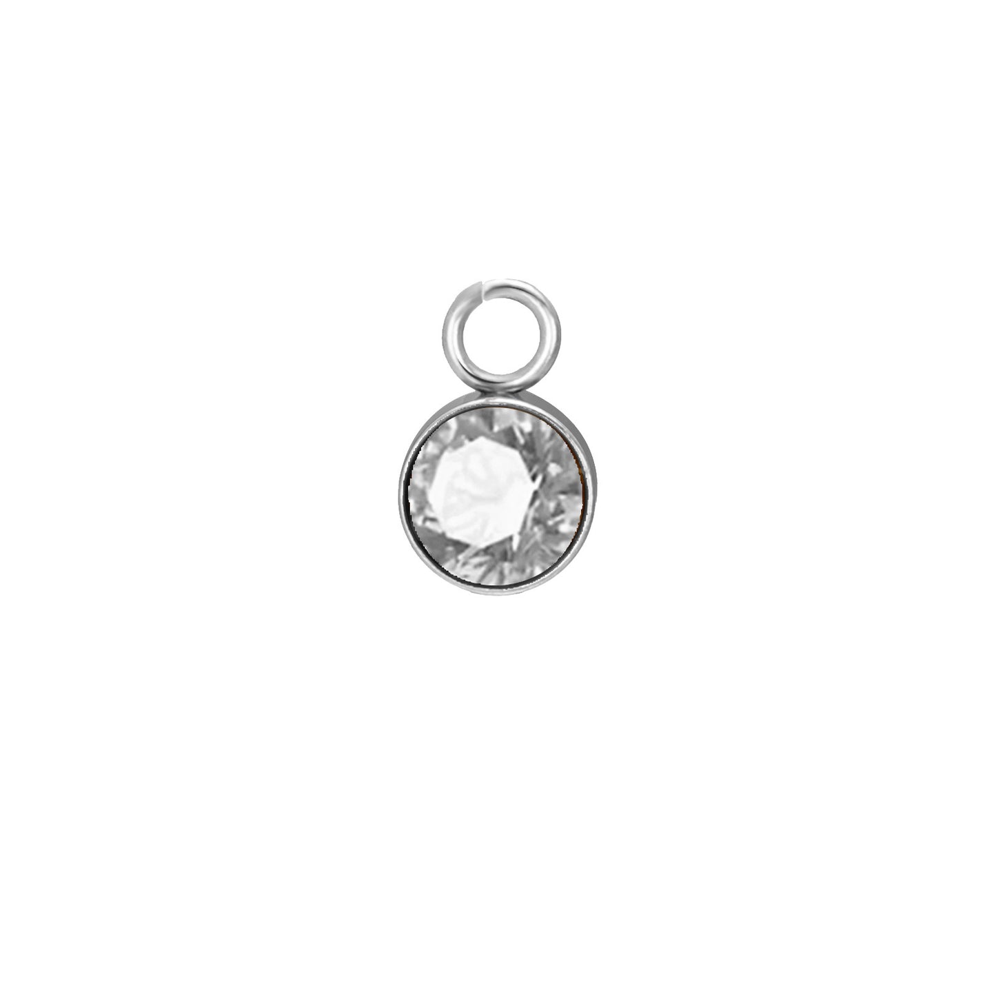 Stainless Steel Single Hole Birthstone Jewelry Accessories DIY Colorful Diamond Inlaid Necklace Bracelet Earrings Pendant