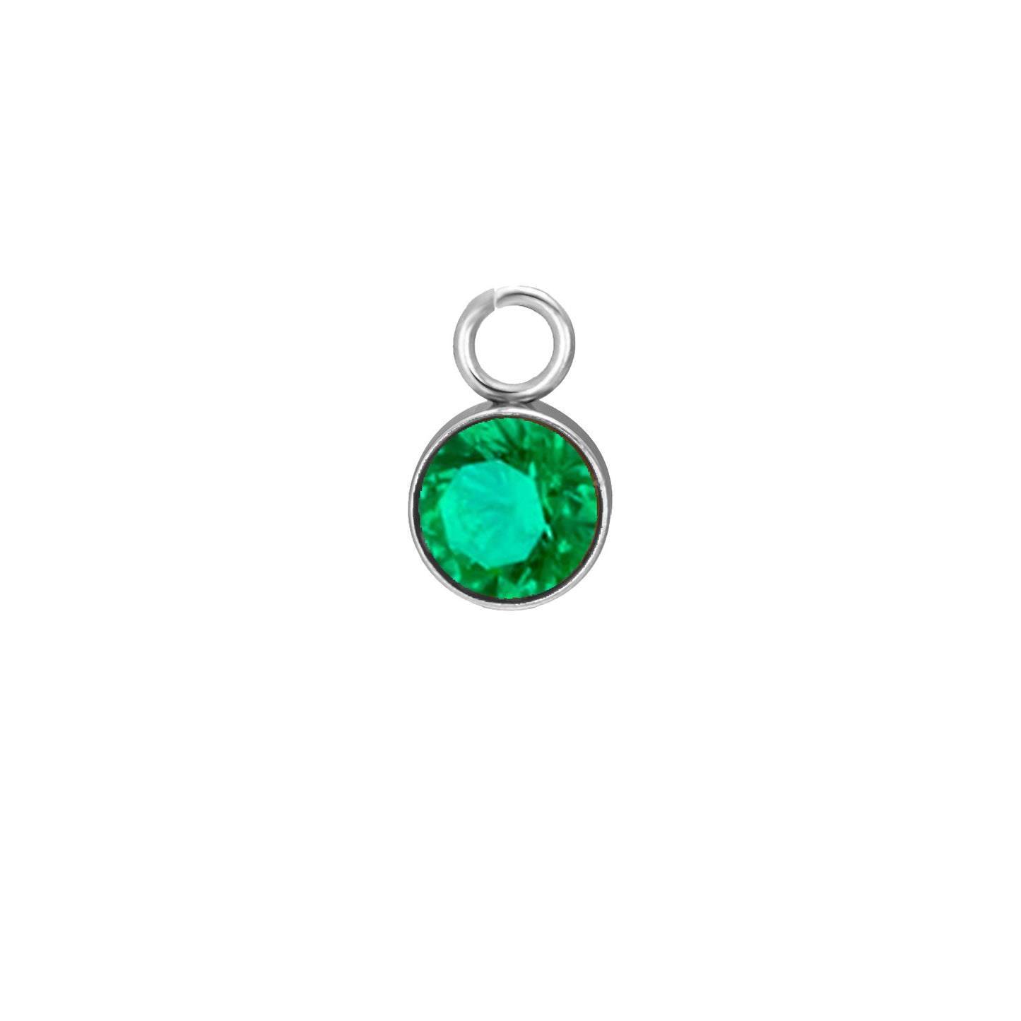 Stainless Steel Single Hole Birthstone Jewelry Accessories DIY Colorful Diamond Inlaid Necklace Bracelet Earrings Pendant