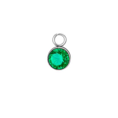Stainless Steel Single Hole Birthstone Jewelry Accessories DIY Colorful Diamond Inlaid Necklace Bracelet Earrings Pendant