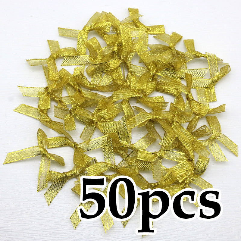 Fresh-Keeping Pink Satin Ribbon Bow Polyester Satin Ribbon Knot Flower DIY Handmade Decoration 50pcs/pack Poly Fiber Knot
