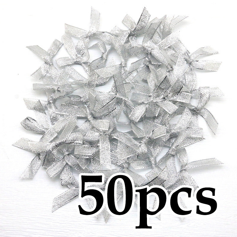 Fresh-Keeping Pink Satin Ribbon Bow Polyester Satin Ribbon Knot Flower DIY Handmade Decoration 50pcs/pack Poly Fiber Knot