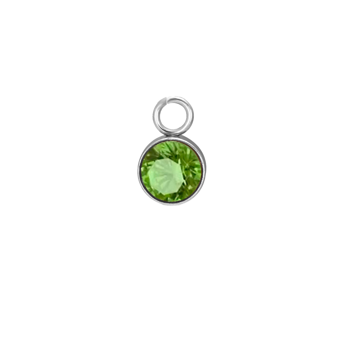 Stainless Steel Single Hole Birthstone Jewelry Accessories DIY Colorful Diamond Inlaid Necklace Bracelet Earrings Pendant