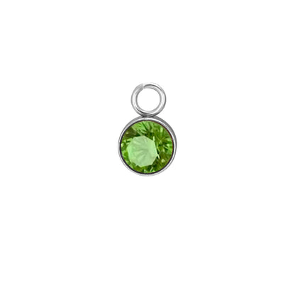Stainless Steel Single Hole Birthstone Jewelry Accessories DIY Colorful Diamond Inlaid Necklace Bracelet Earrings Pendant