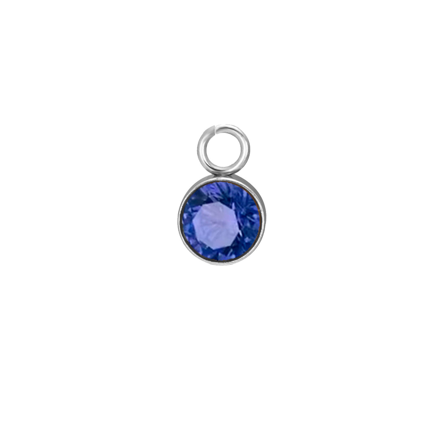 Stainless Steel Single Hole Birthstone Jewelry Accessories DIY Colorful Diamond Inlaid Necklace Bracelet Earrings Pendant