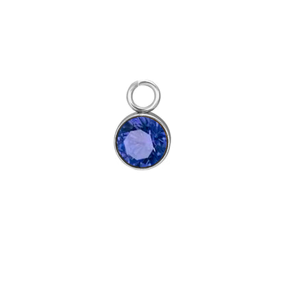 Stainless Steel Single Hole Birthstone Jewelry Accessories DIY Colorful Diamond Inlaid Necklace Bracelet Earrings Pendant
