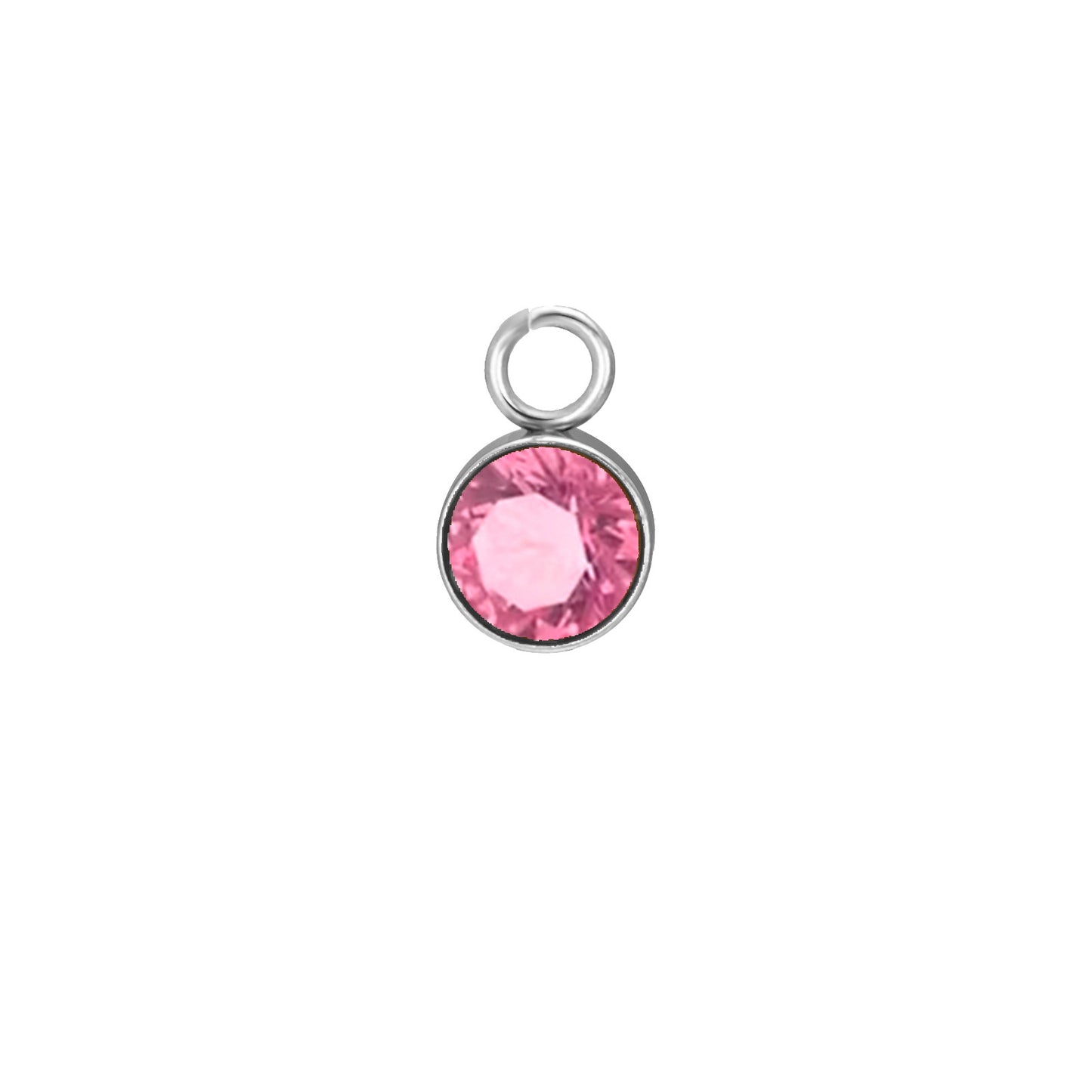 Stainless Steel Single Hole Birthstone Jewelry Accessories DIY Colorful Diamond Inlaid Necklace Bracelet Earrings Pendant