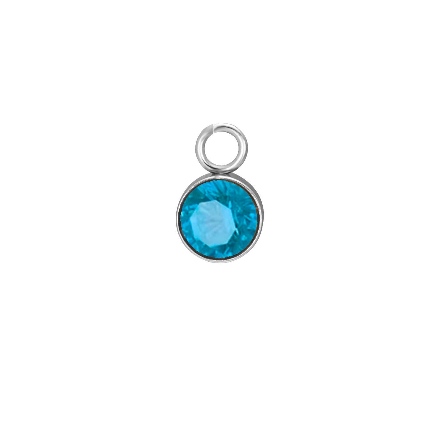 Stainless Steel Single Hole Birthstone Jewelry Accessories DIY Colorful Diamond Inlaid Necklace Bracelet Earrings Pendant