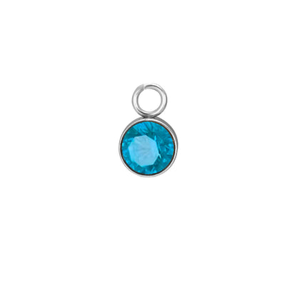 Stainless Steel Single Hole Birthstone Jewelry Accessories DIY Colorful Diamond Inlaid Necklace Bracelet Earrings Pendant