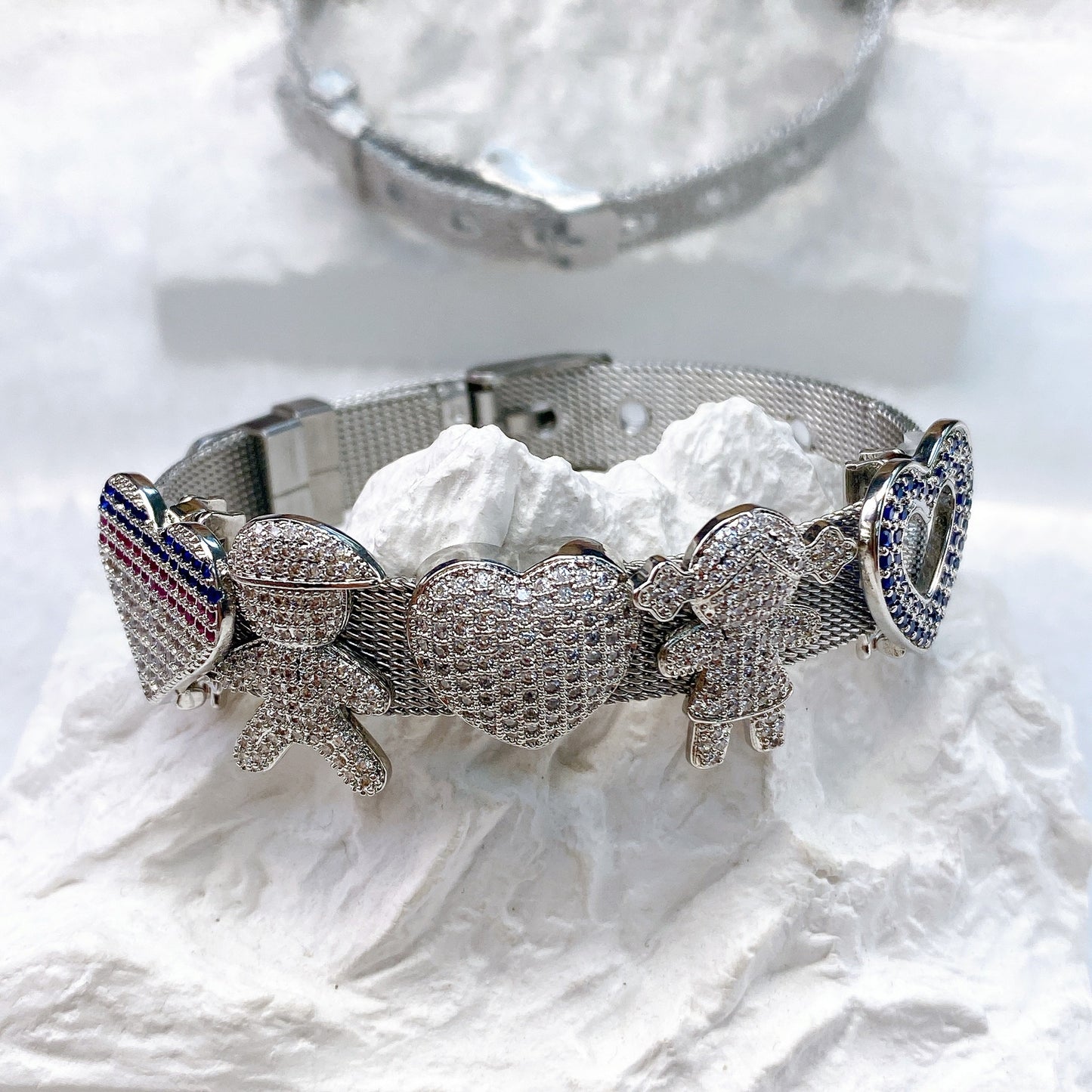 Copper Inlaid Zircon DIY Bracelet Accessories Wristband Free Combination Jewelry