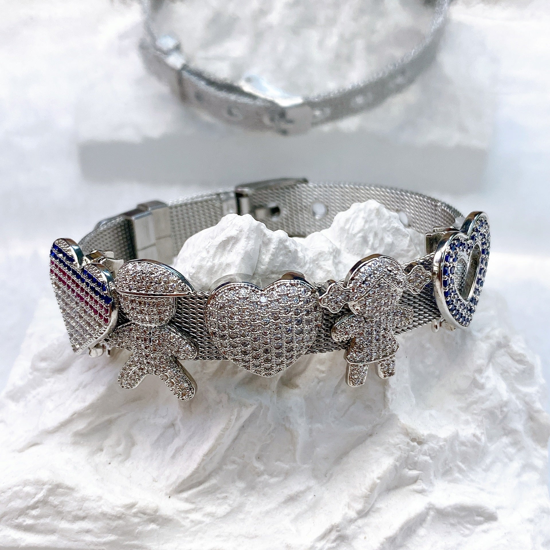 Copper Inlaid Zircon DIY Bracelet Accessories Wristband Free Combination Jewelry