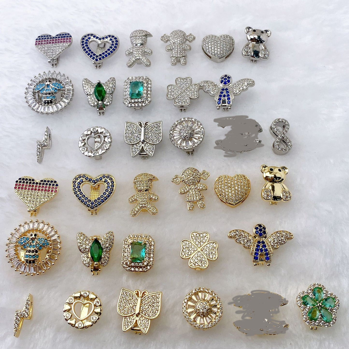 Copper Inlaid Zircon DIY Bracelet Accessories Wristband Free Combination Jewelry