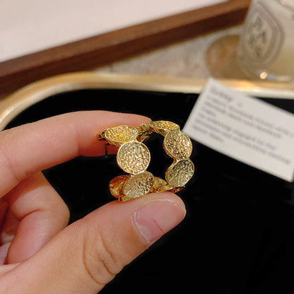 Bohemian Floral Metal Hoop Earrings For Women Vintage Design Simple Rose Gold Bow
