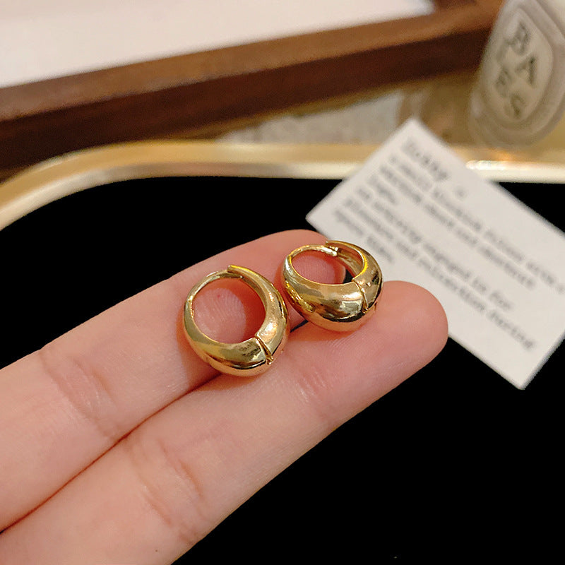 Bohemian Floral Metal Hoop Earrings For Women Vintage Design Simple Rose Gold Bow