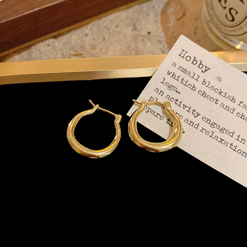 Bohemian Floral Metal Hoop Earrings For Women Vintage Design Simple Rose Gold Bow