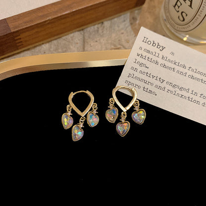 Bohemian Floral Metal Hoop Earrings For Women Vintage Design Simple Rose Gold Bow