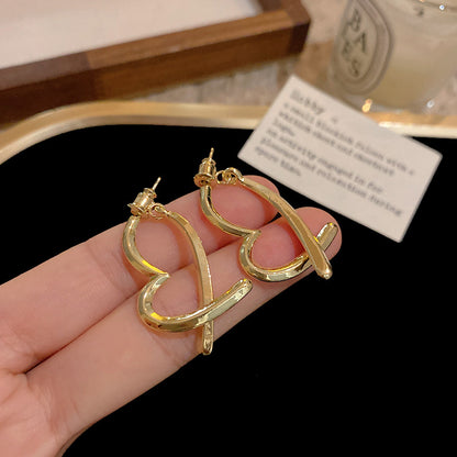 Bohemian Floral Metal Hoop Earrings For Women Vintage Design Simple Rose Gold Bow