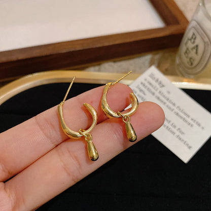 Bohemian Floral Metal Hoop Earrings For Women Vintage Design Simple Rose Gold Bow