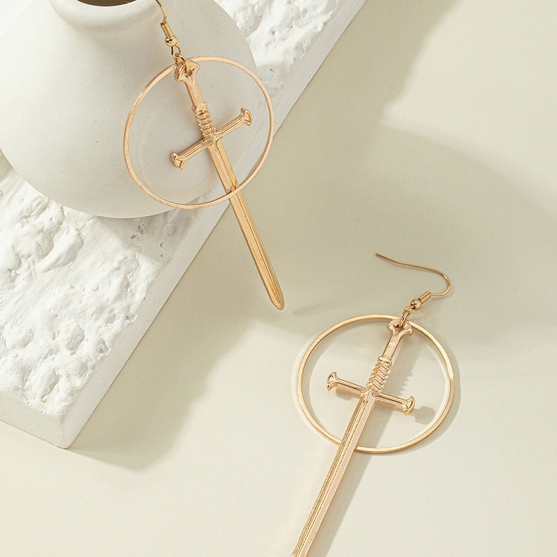 Round Alloy Hoop Earrings For Women In Elegant Golden Finish