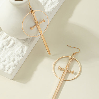 Round Alloy Hoop Earrings For Women In Elegant Golden Finish