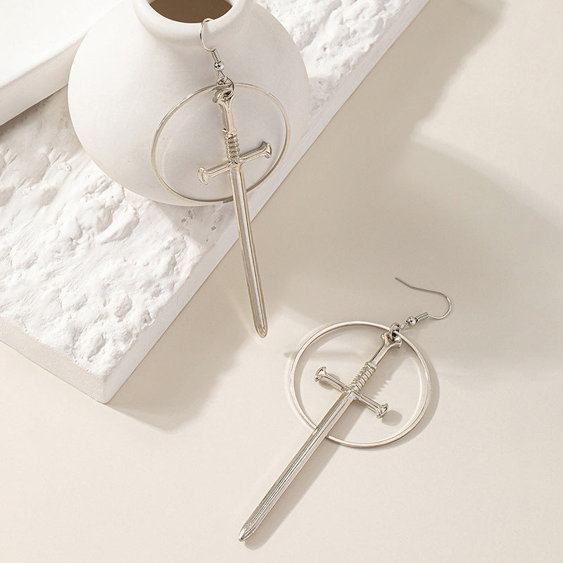 Round Alloy Hoop Earrings For Women In Elegant Golden Finish