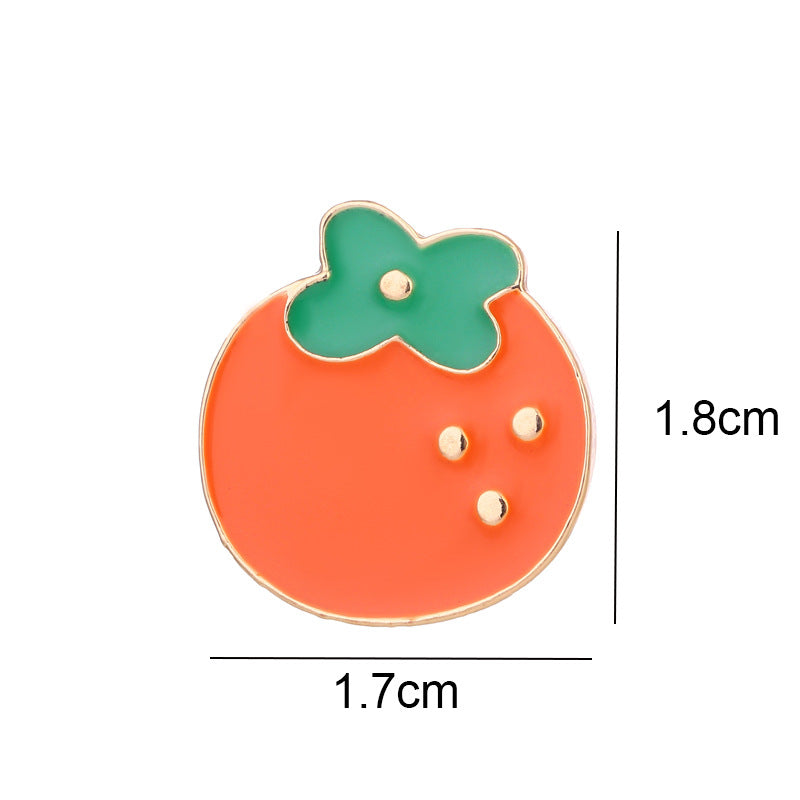 Cartoon Peach Pin Brooches In Alloy Featuring Cute Fruit Design